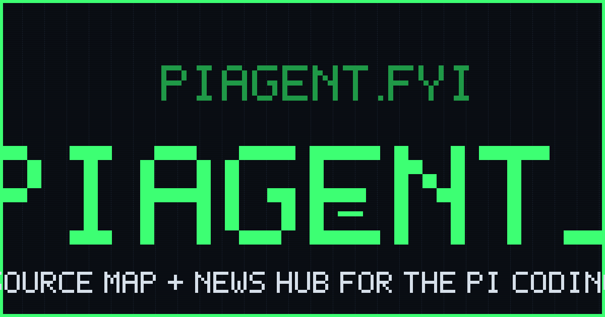 Piagent — The resource map & news hub for the Pi coding agent